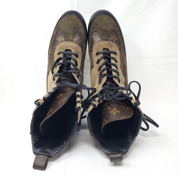 Louis Vuitton Women's Laureate Platform Desert Boots Leather w/ Suede - (38 1/2) - Picture 6 of 16